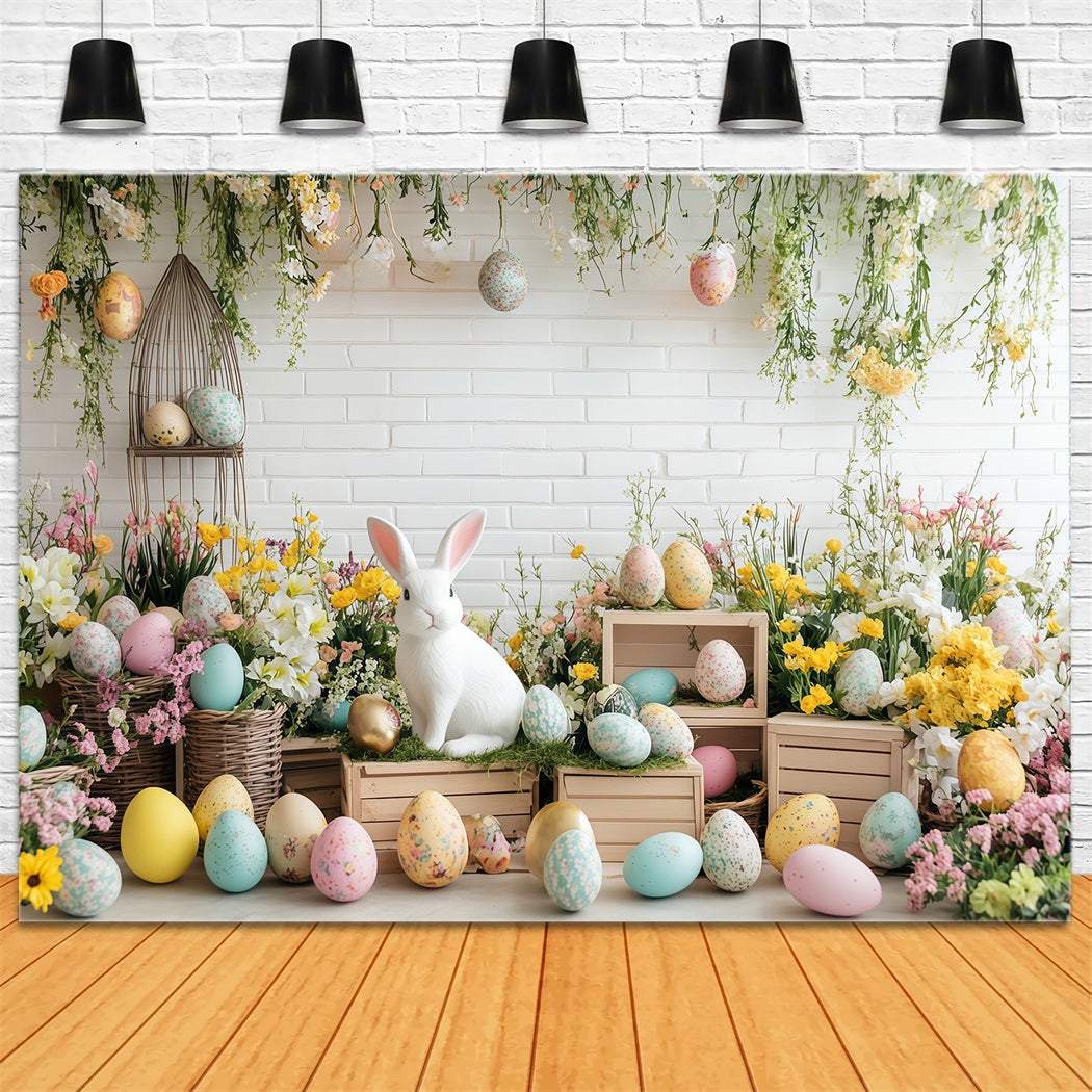 Easter Photo Booth Backdrop Blooming Garden Bunny Easter Egg Backdrop UK MRR11-79