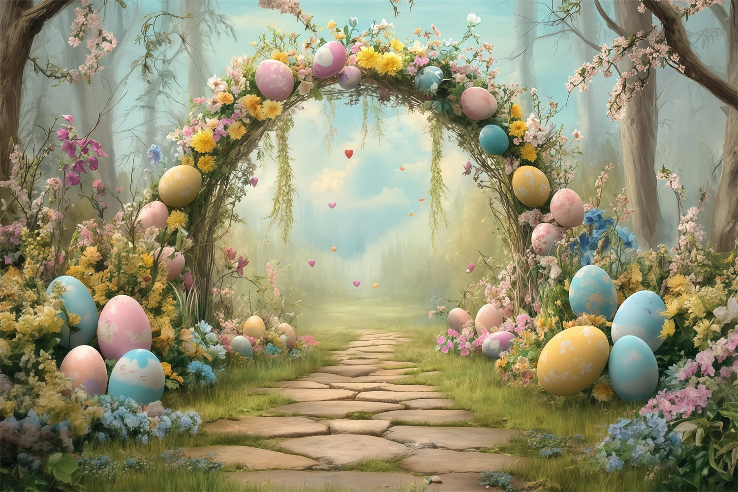 Easter Photo Backdrop Forest Tent Bunny Setup Easter Backdrop Ideas UK MRR11-84