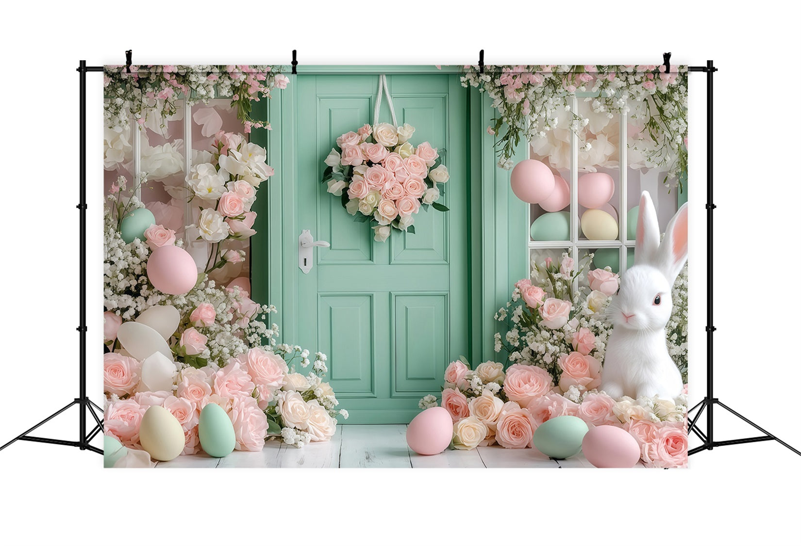 Easter Bunny Backdrop Garden Cottage Bunny Setup Easter Egg Backdrop UK MRR11-89