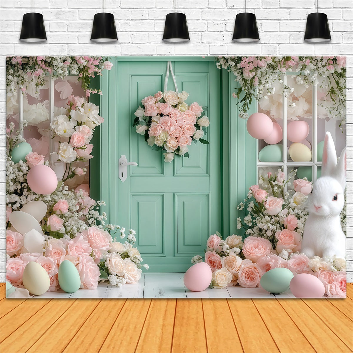 Easter Bunny Backdrop Garden Cottage Bunny Setup Easter Egg Backdrop UK MRR11-89
