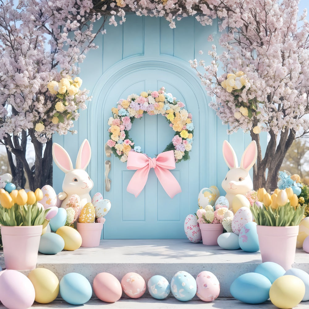 Easter Photo Booth Backdrop Cherry Blossom Lantern Path Bunny Backdrop UK MRR11-91