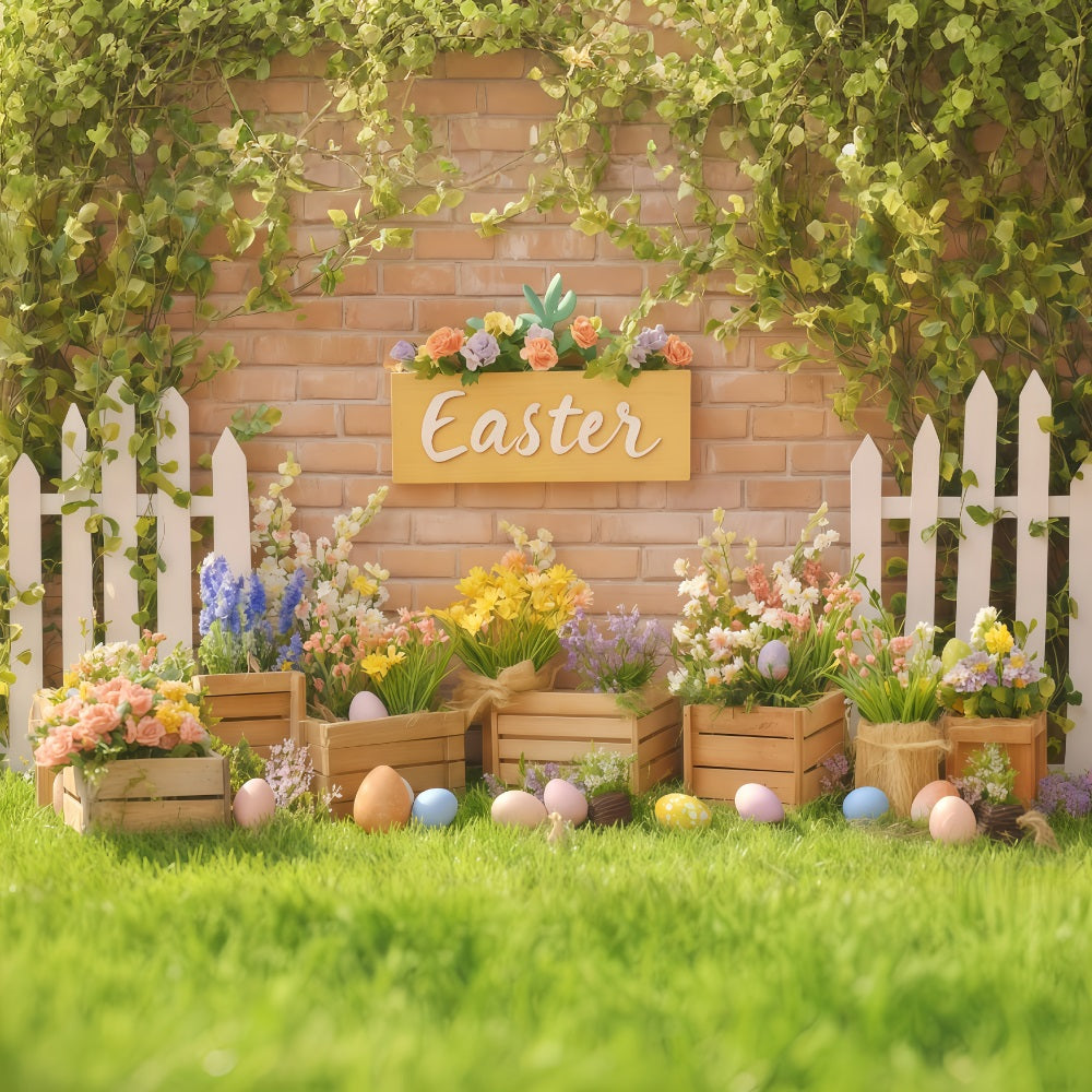 Easter Egg Backdrop Bright Spring Bunny Porch Easter Backdrop Ideas UK MRR11-94