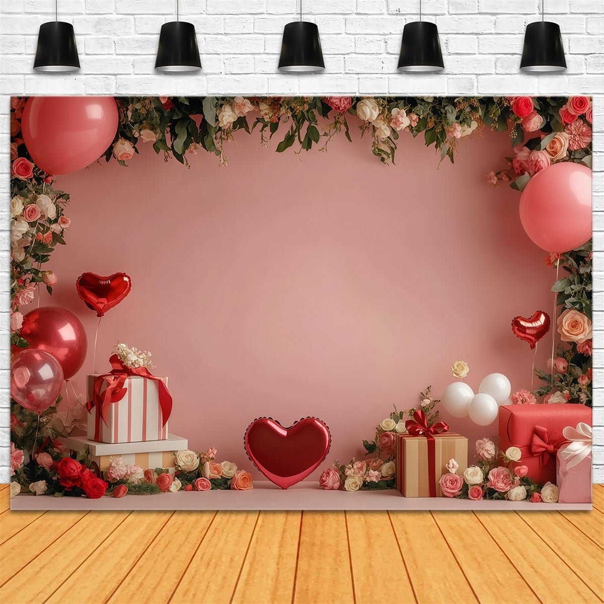 Valentines Backdrop Romantic Pink Gift Garden Valentines Day Backdrop UK MRR11-97