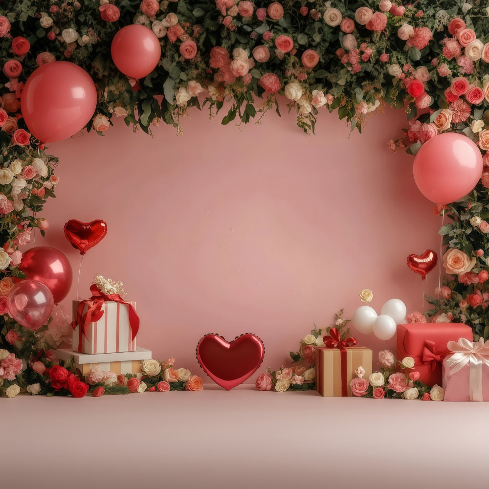 Valentines Backdrop Romantic Pink Gift Garden Valentines Day Backdrop UK MRR11-97