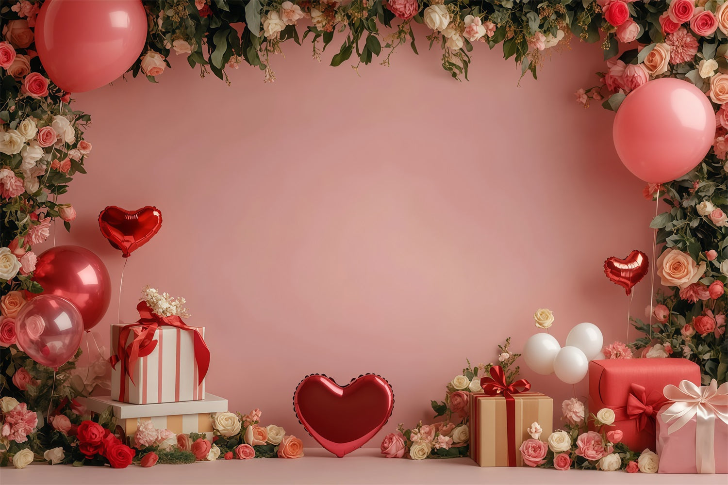 Valentines Backdrop Romantic Pink Gift Garden Valentines Day Backdrop UK MRR11-97
