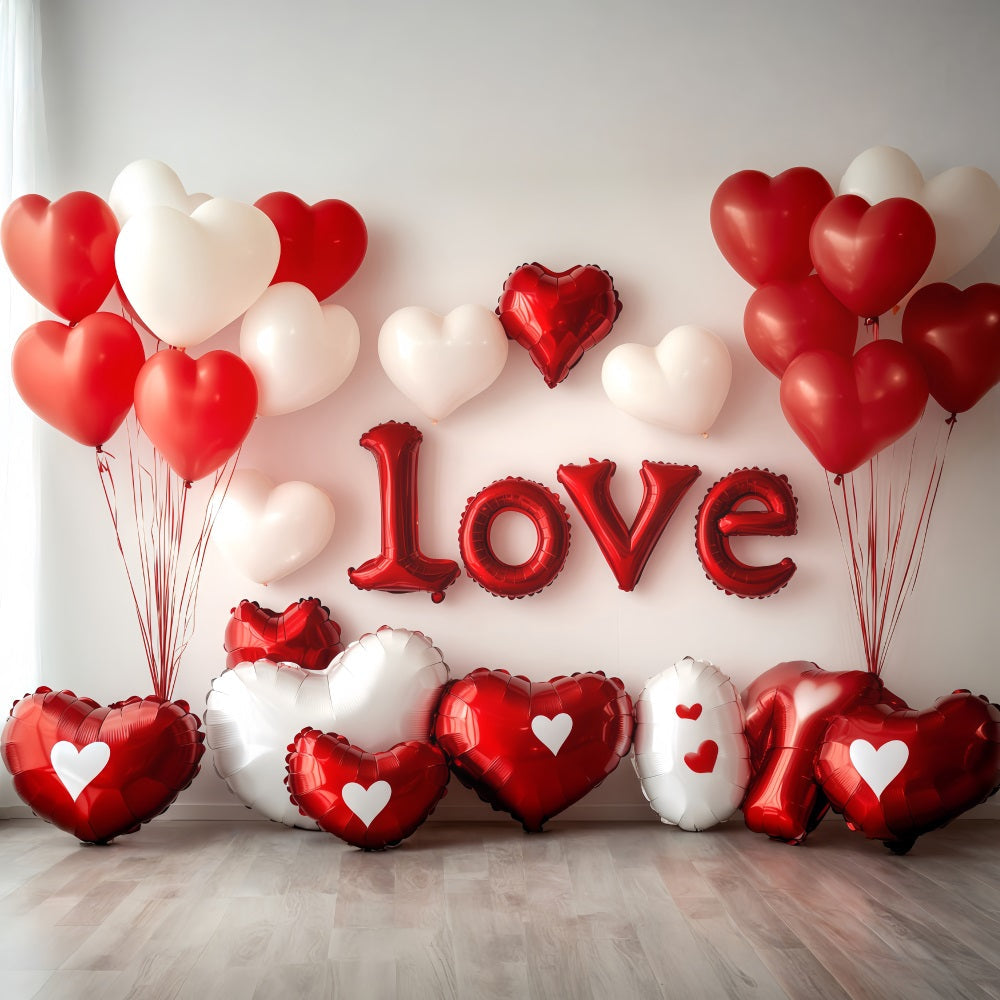 Valentine Balloon Backdrop Heart Balloon Love Valentine's Day Backdrop UK MRR11-99