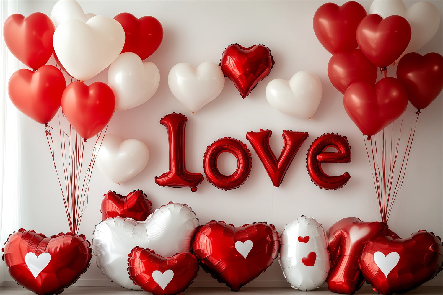 Valentine Balloon Backdrop Heart Balloon Love Valentine's Day Backdrop UK MRR11-99
