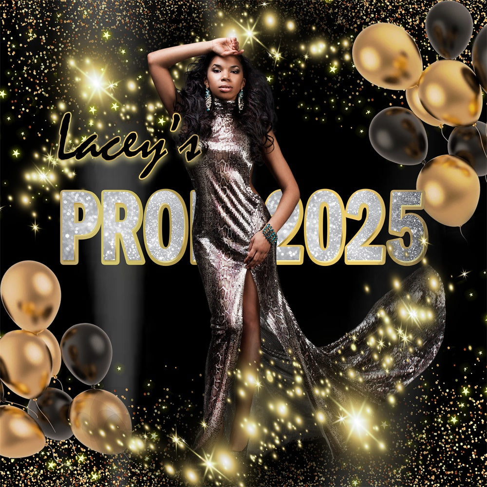 Prom Backdrops Glitter Balloons Glam Customized Graduation Party Backdrop UK MRR5-18