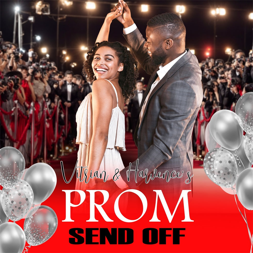 Prom Backdrop Ideas Red Carpet Glamour Custom Graduation Party Backdrop UK MRR5-39