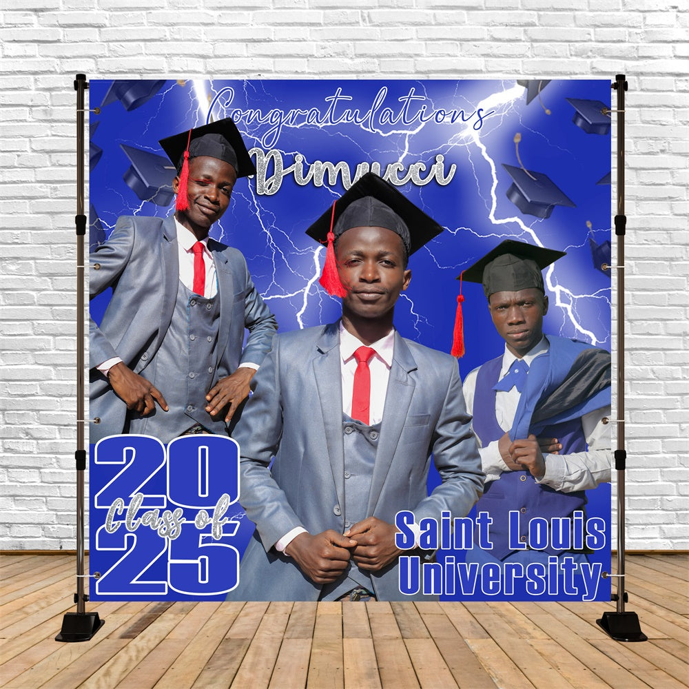 2025 Graduation Backdrop Electric Storm Custom Graduation Party Backdrop UK MRR5-42