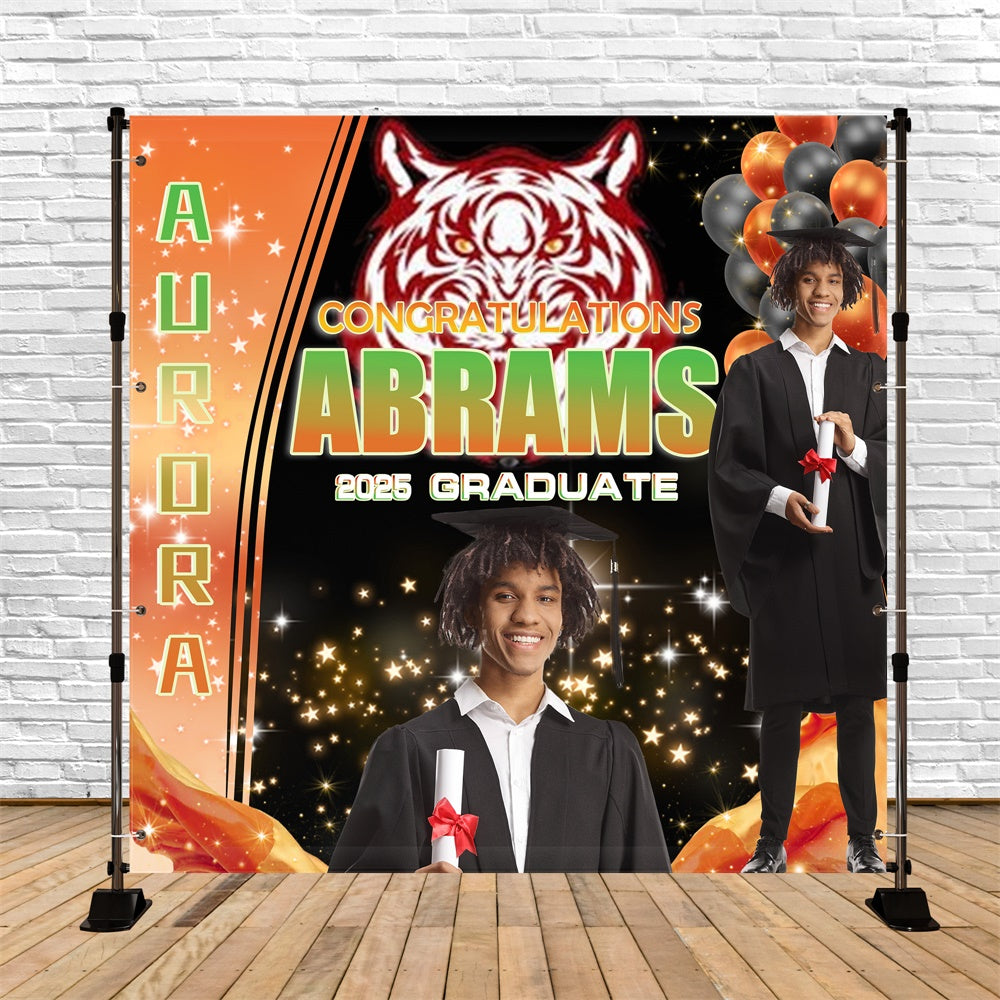 Customized Graduation Backdrop Sparkling Stars Graduation Party Backdrop UK MRR5-6