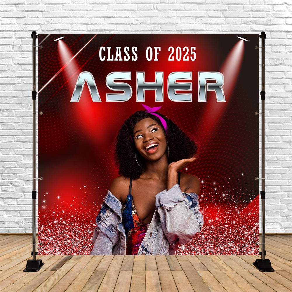 2025 Graduation Backdrop Crimson Glam Custom Party Graduation Backdrop UK MRR6-12