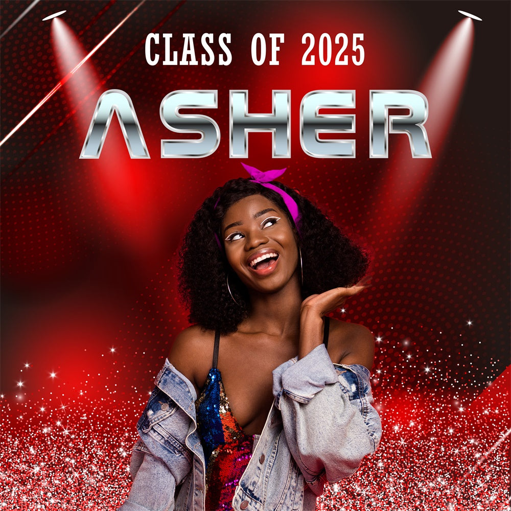 2025 Graduation Backdrop Crimson Glam Custom Party Graduation Backdrop UK MRR6-12