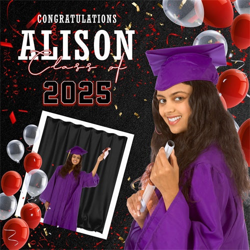 Graduation Backdrop Balloon Cheers Customized Party Graduation Backdrop UK MRR6-13