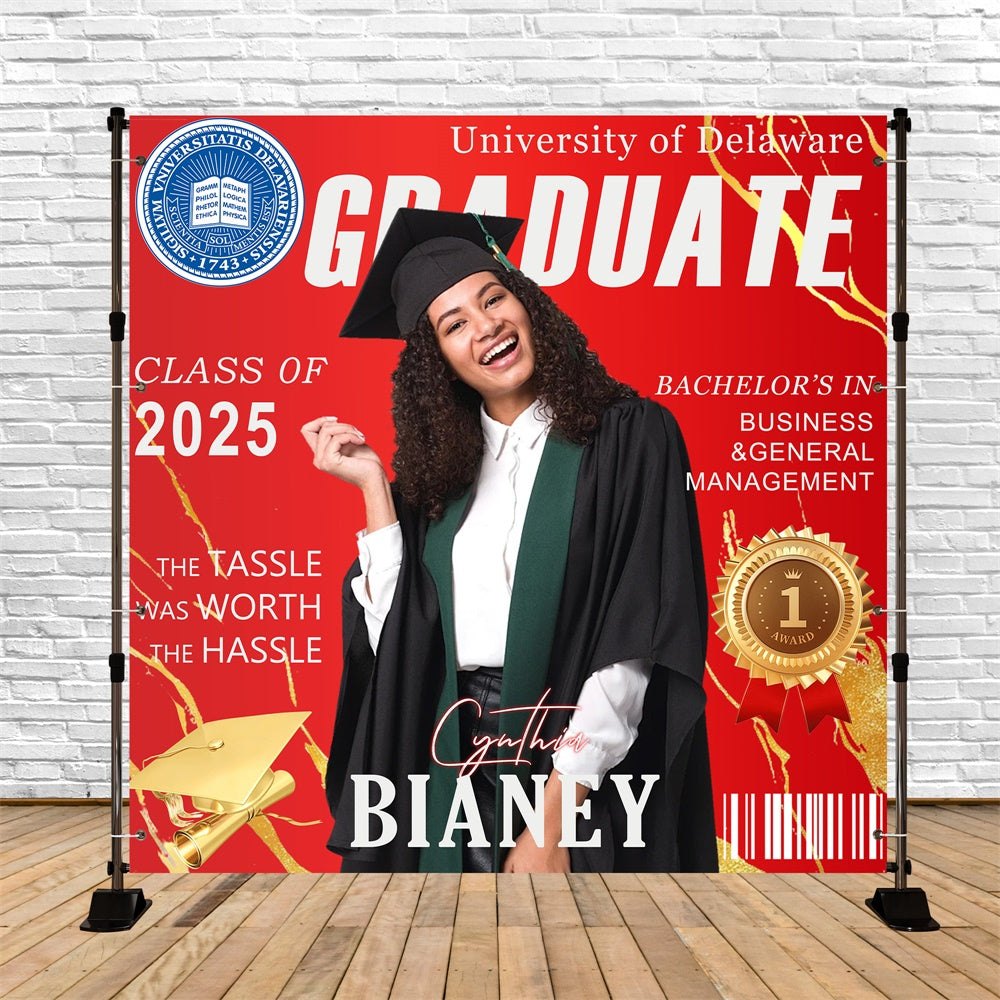 Backdrop Graduation Magazine Cover Customized Party Graduation Backdrop UK MRR6-18