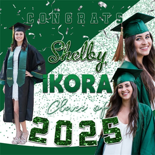 Graduation Backdrops Emerald Confetti Customized Party Graduation Backdrop UK MRR6-24