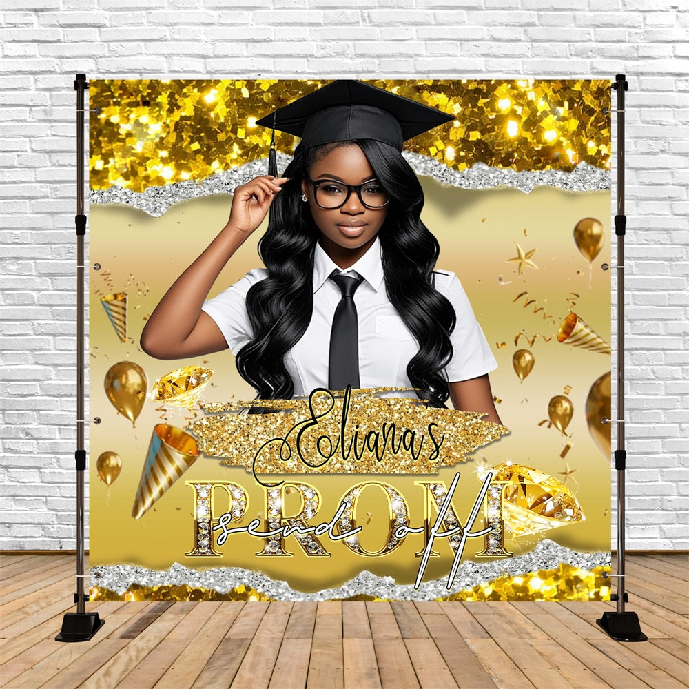 Prom Photo Backdrop Spark Confetti Personalized Party Graduation Backdrop UK MRR6-5