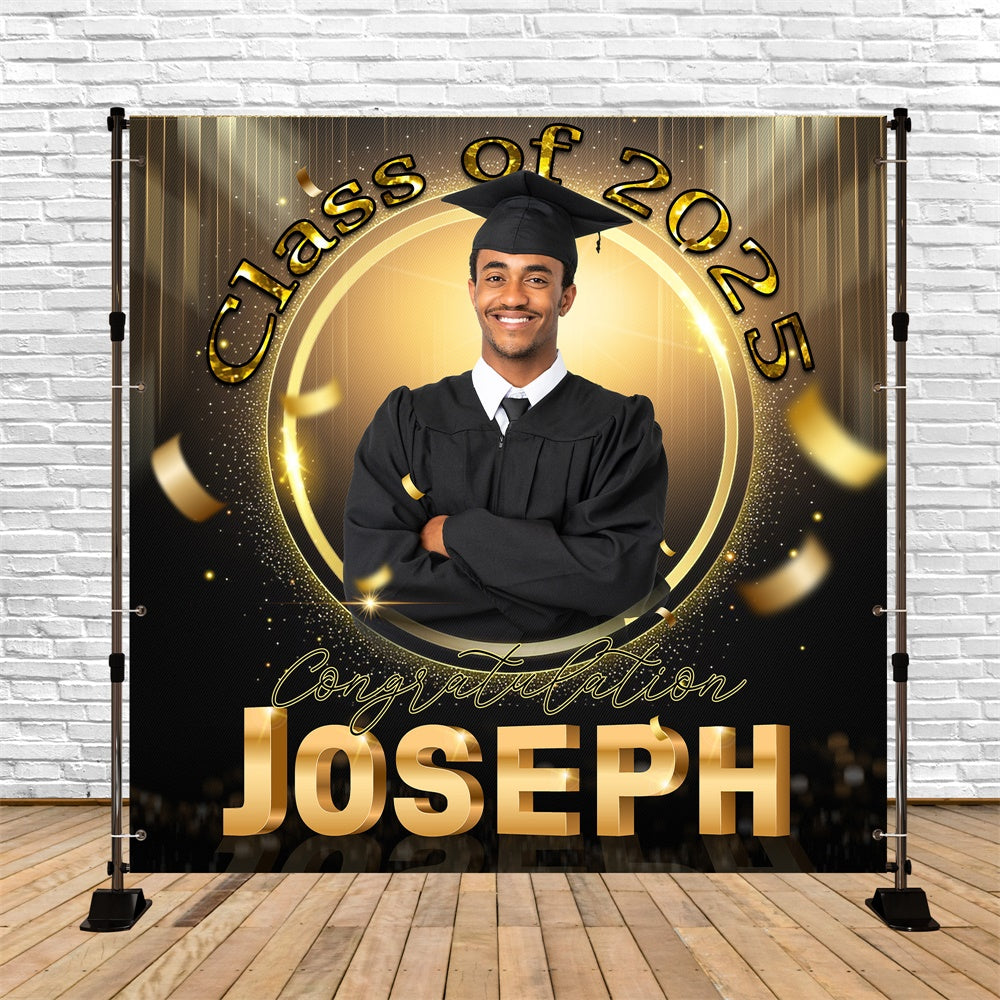 2025 Graduation Backdrop Golden Halo Custom Party Graduation Backdrop UK MRR6-7
