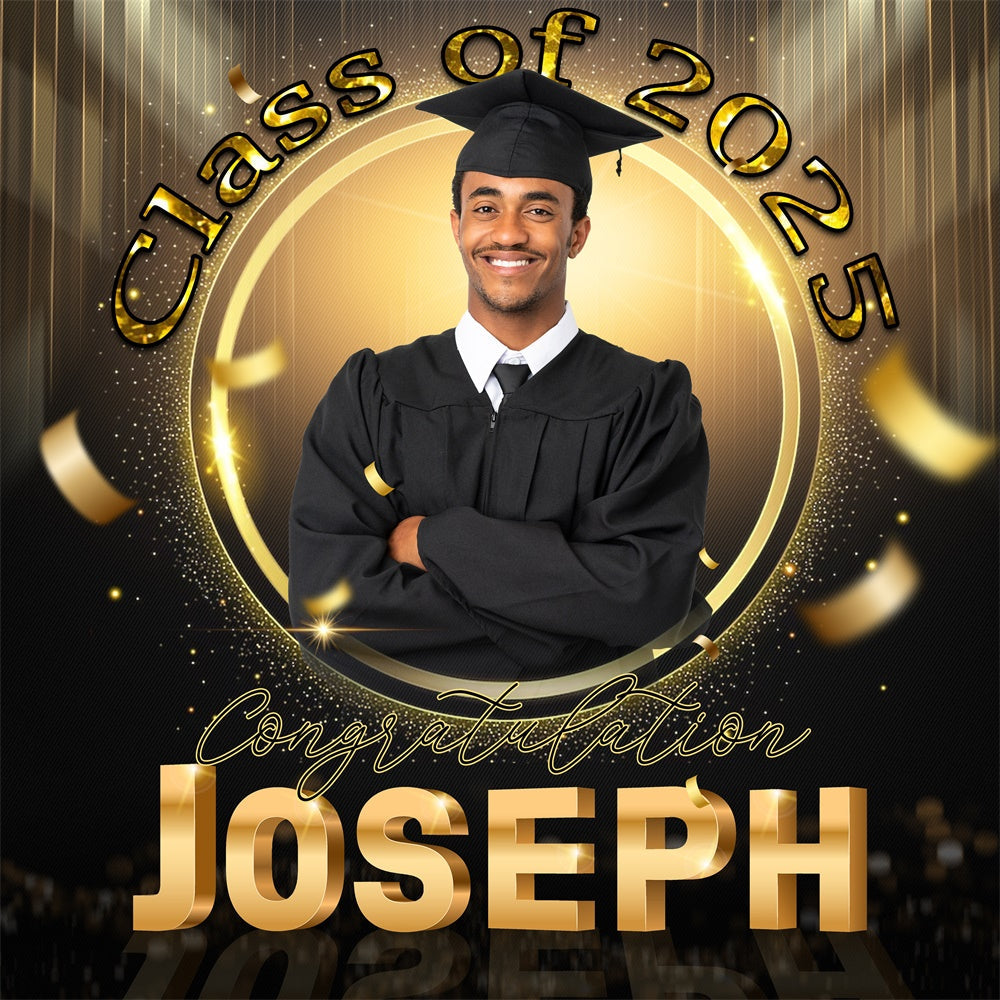 2025 Graduation Backdrop Golden Halo Custom Party Graduation Backdrop UK MRR6-7