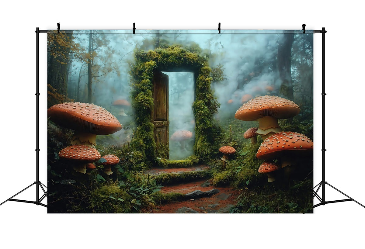 Backdrop Enchanted Forest Moss Gate Mushroom Backdrop UK MRR7-100