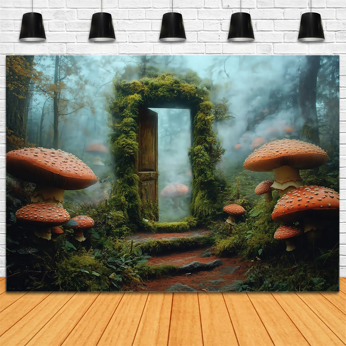Backdrop Enchanted Forest Moss Gate Mushroom Backdrop UK MRR7-100