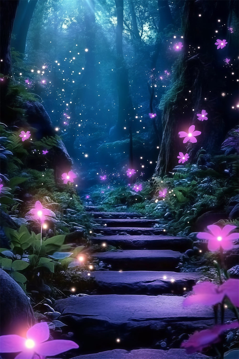 Enchanted Forest Backdrops Dreamy Bloom Steps Backdrop UK MRR7-111