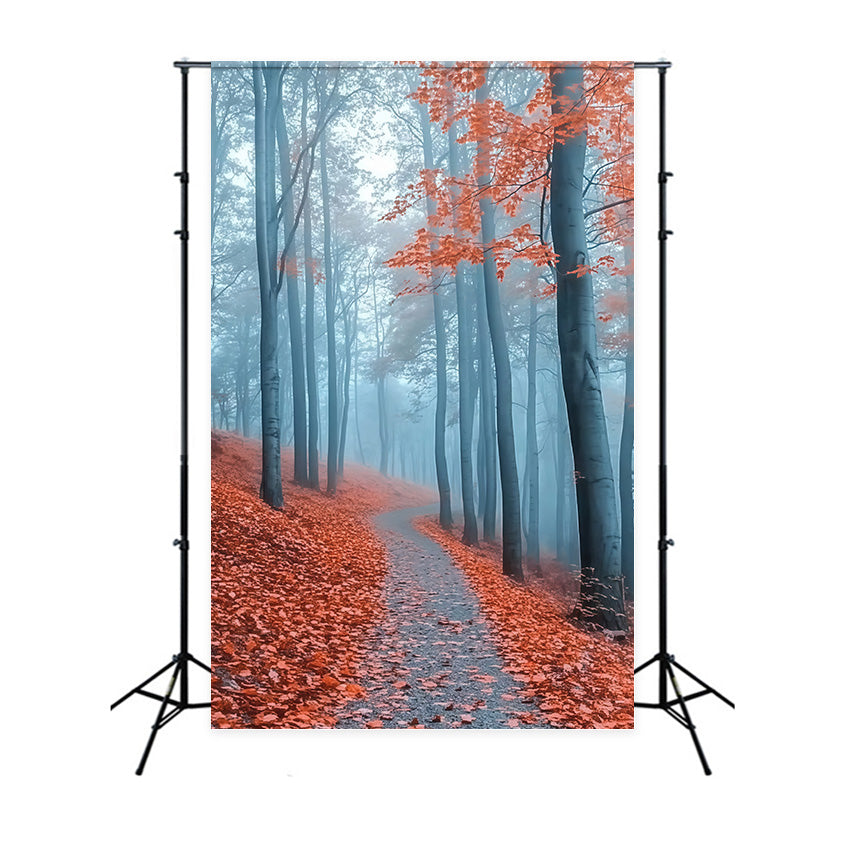 Autumn Forest Backdrop Misty Crimson Path Backdrop UK MRR7-112