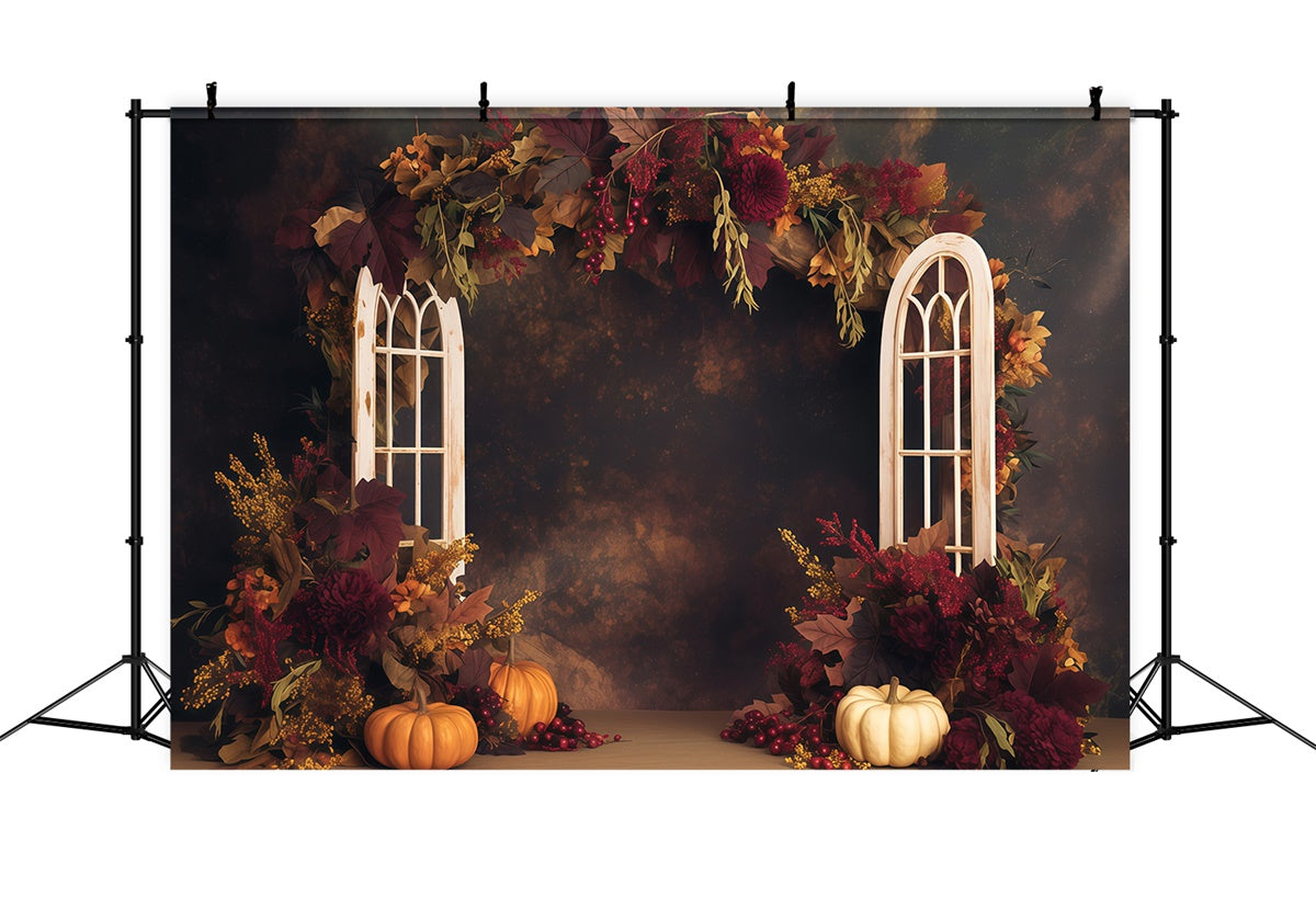 Fall Photoshoot Backdrop Dark Floral Harvest Backdrop UK MRR7-122
