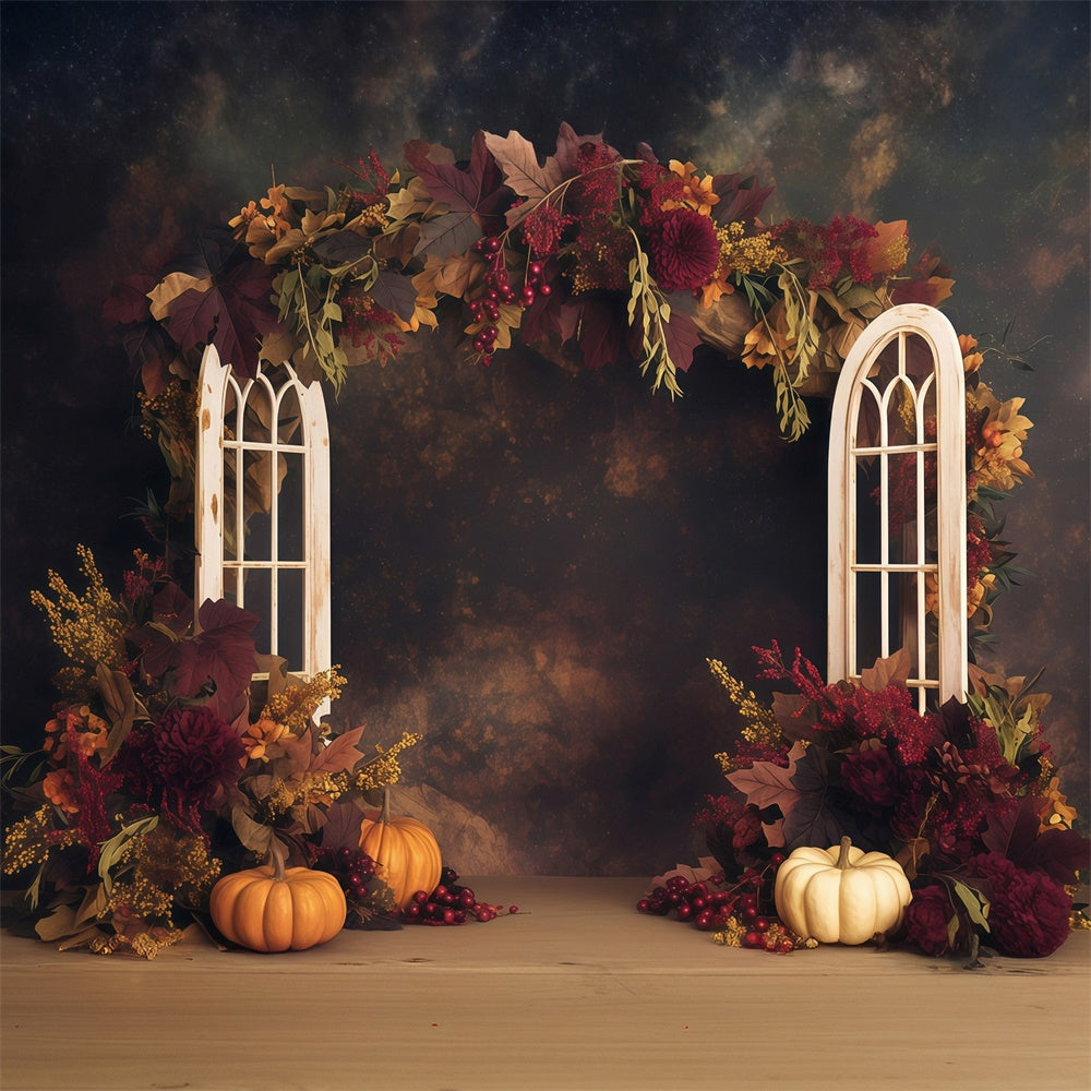 Fall Photoshoot Backdrop Dark Floral Harvest Backdrop UK MRR7-122