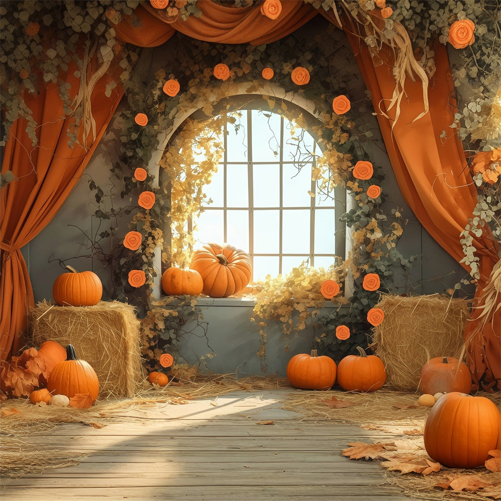 Autumn Backdrops Harvest Window Hay Scene Backdrop UK MRR7-125