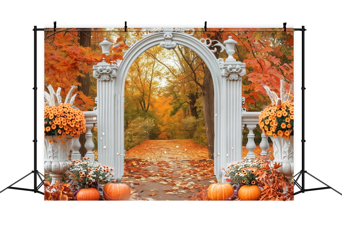Autumn Leaves Backdrop Archway Forest Trail Backdrop UK MRR7-140