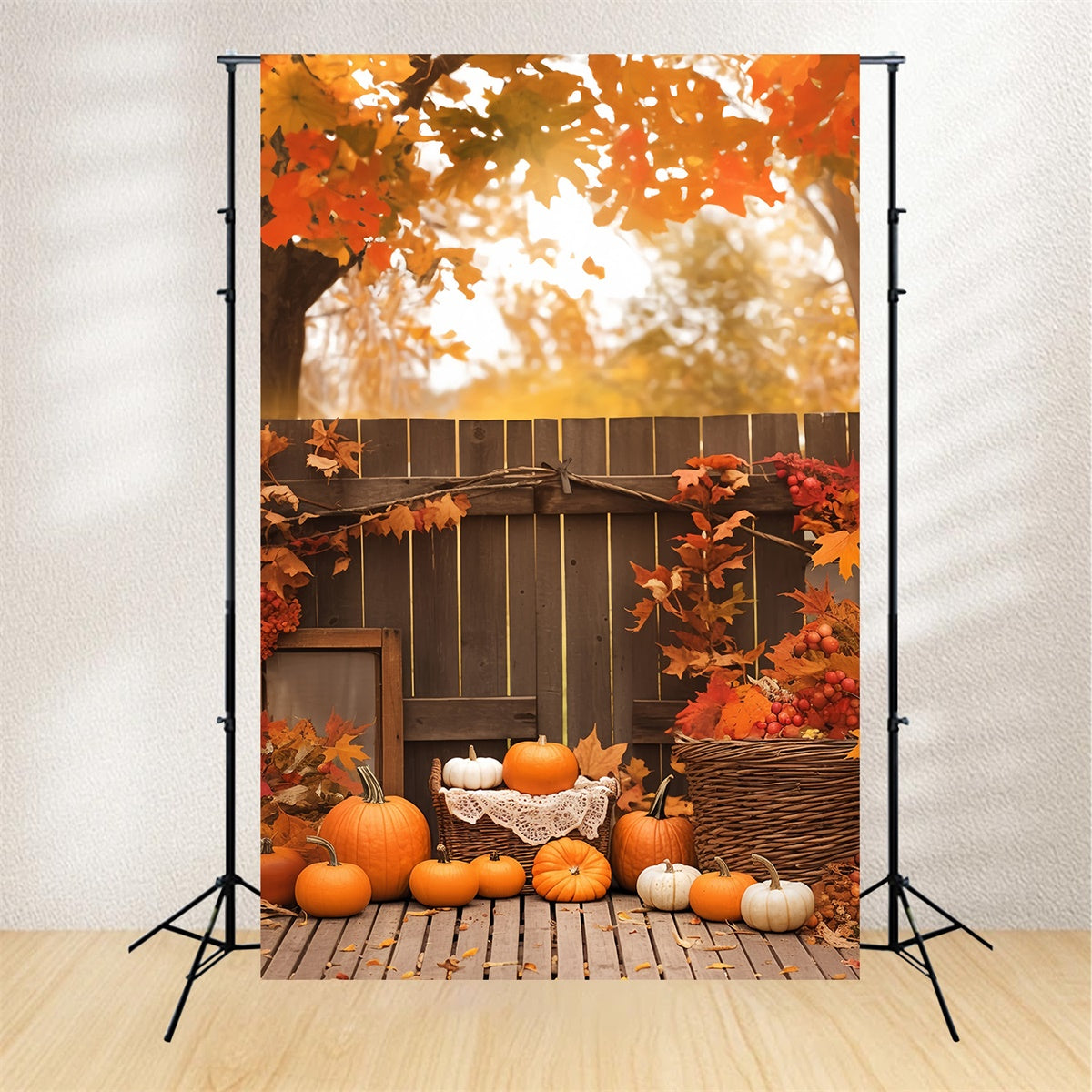 Fall Photography Backdrops Cozy Corner Pumpkin Backdrop UK MRR7-142