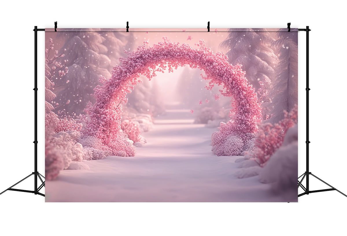 Winter Wonderland Backdrop Pink Blossom Snow Backdrop UK MRR7-150
