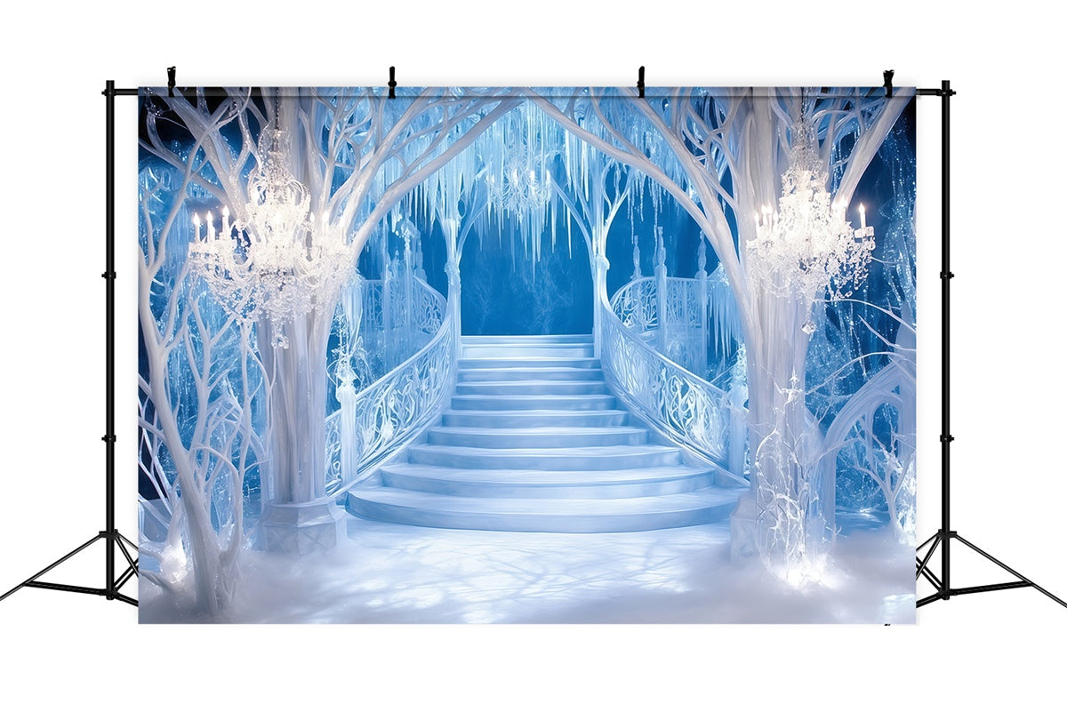 Winter Backdrop Crystal Palace Stairway Backdrop UK MRR7-153
