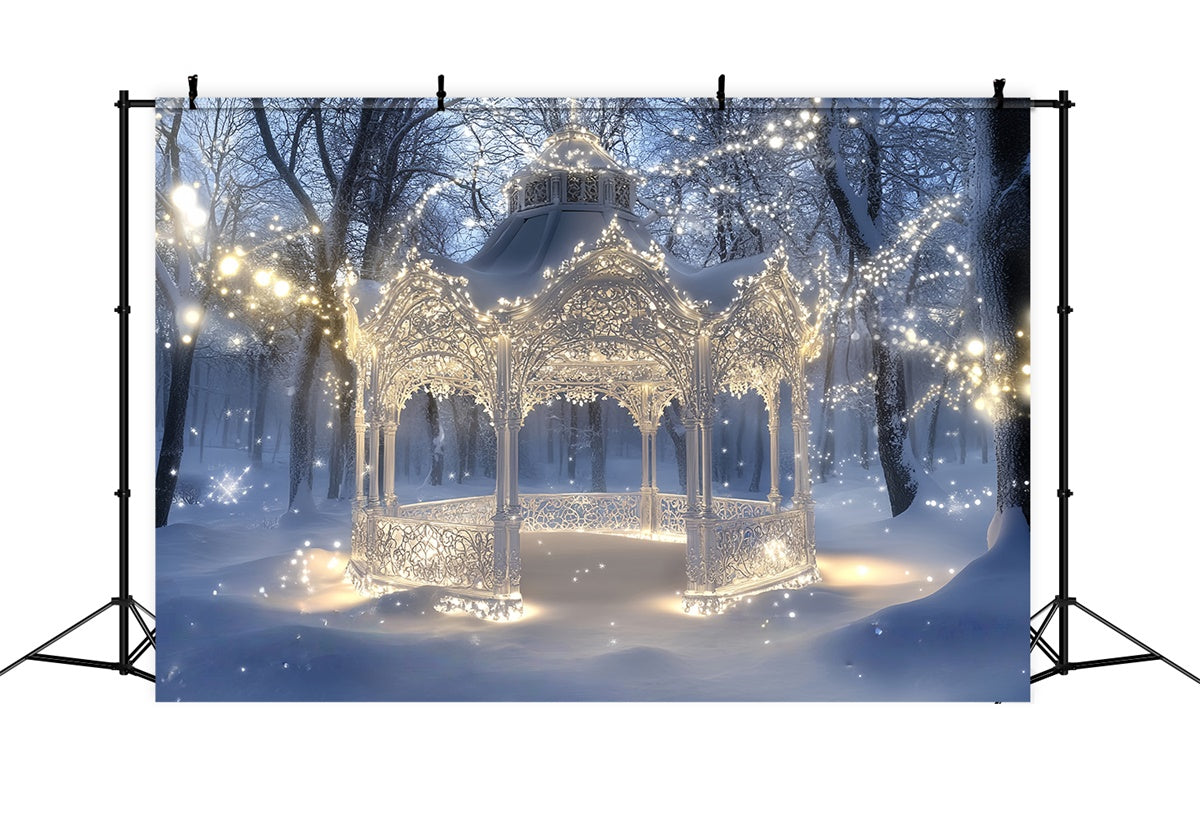 Winter Wonderland Backdrop Enchanted Gazebo Glow Backdrop UK MRR7-154