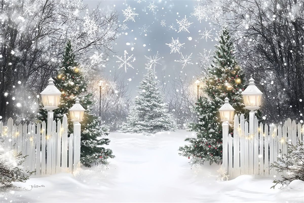 Snowflake Backdrop Sparkle Pine Welcome Backdrop UK MRR7-155