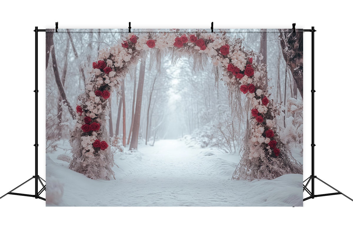 Winter Forest Backdrop Rose Arch Path Backdrop UK MRR7-158