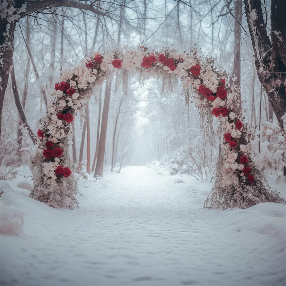 Winter Forest Backdrop Rose Arch Path Backdrop UK MRR7-158