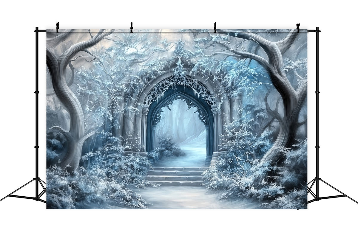 Winter Wonderland Backdrop Frosted Gothic Gateway Backdrop UK MRR7-160