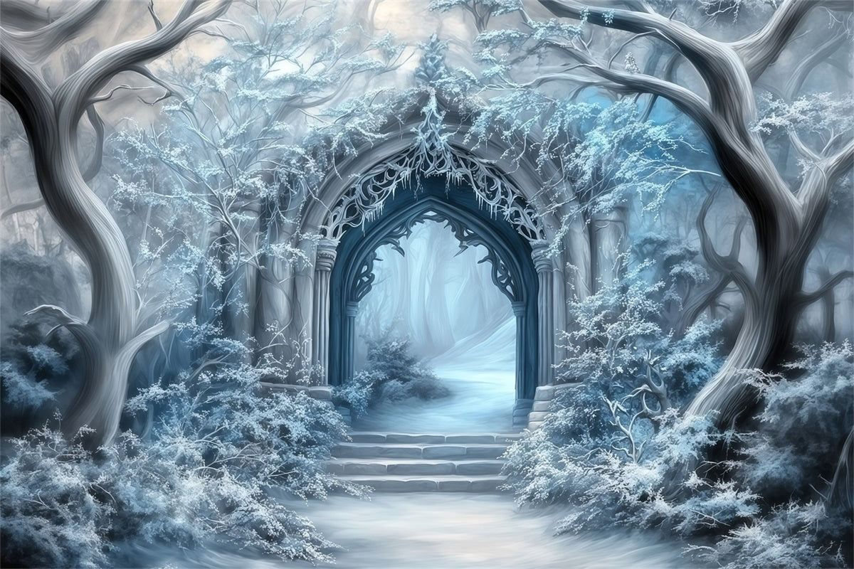 Winter Wonderland Backdrop Frosted Gothic Gateway Backdrop UK MRR7-160