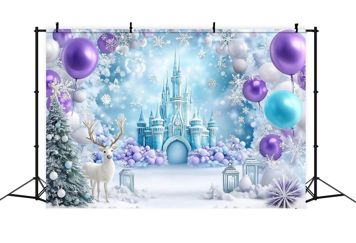 Winter Photo Backdrop Ice Castle Balloon Backdrop UK MRR7-167