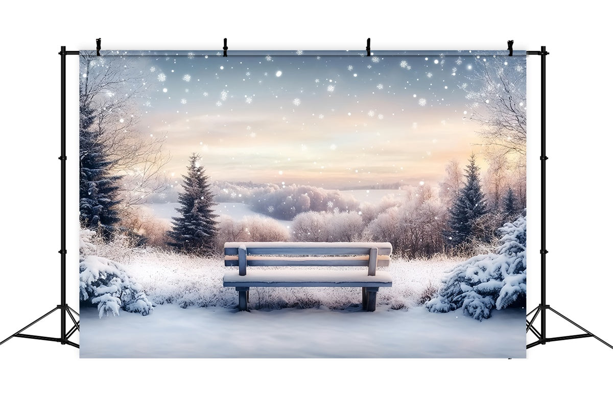 Winter Snow Backdrop Silent Snowfield Sunrise Backdrop UK MRR7-172