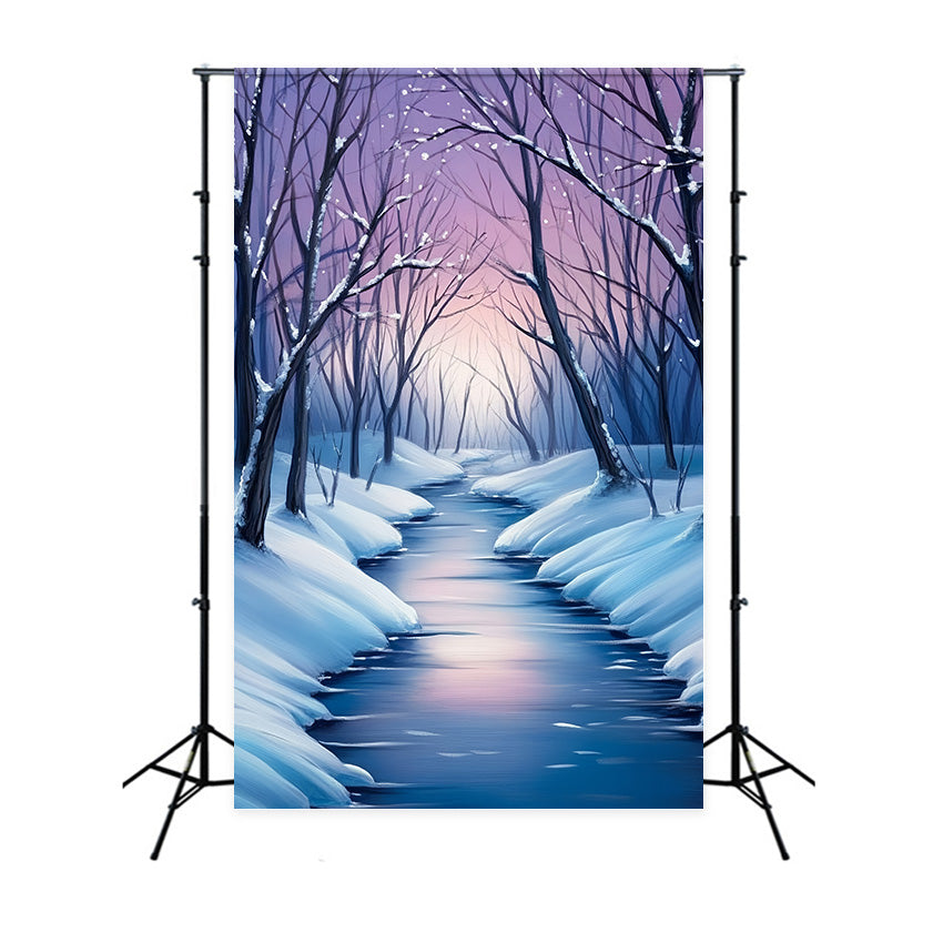 Winter Forest Backdrop Ice River Dream Backdrop UK MRR7-177
