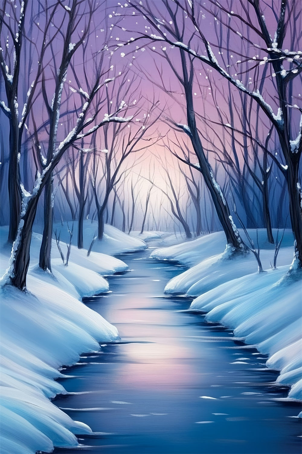 Winter Forest Backdrop Ice River Dream Backdrop UK MRR7-177