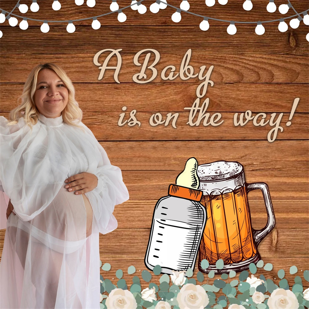 Baby Shower Backdrop Ideas Rustic Beer Bloom Custom Backdrop UK MRR7-19