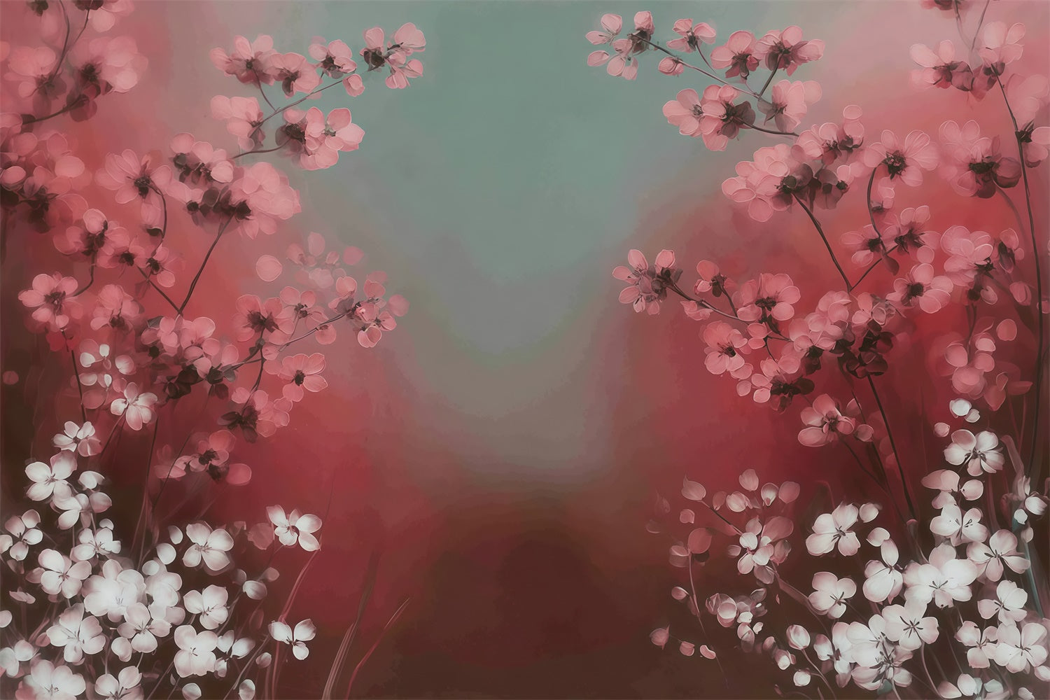 Painting Backdrop Watercolor Pink Bloom Video Backdrop UK MRR7-190