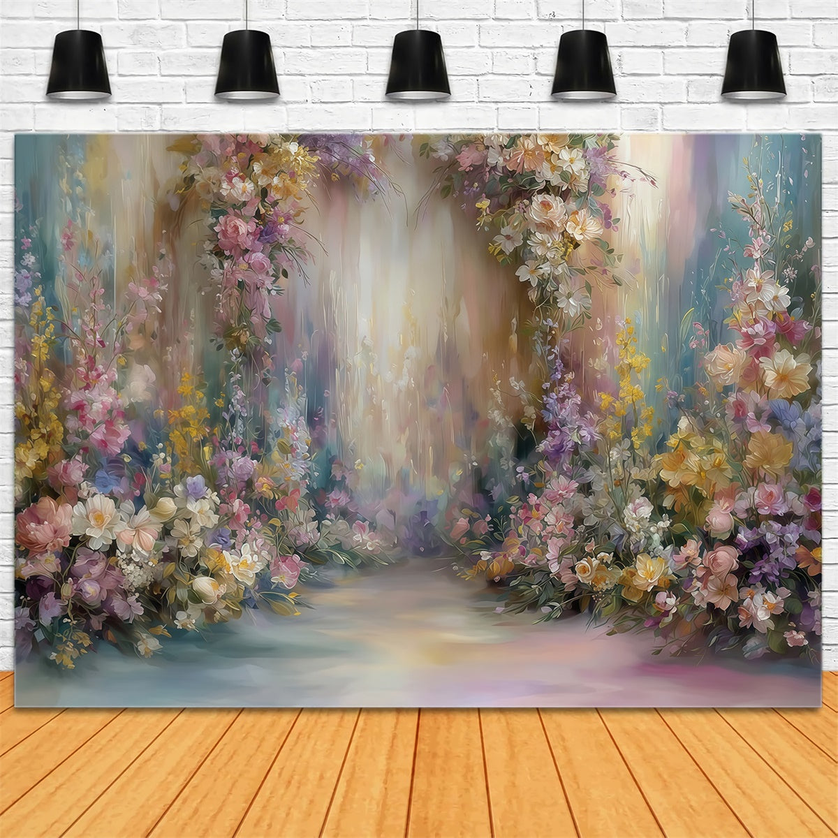 Oil Painting Photography Backdrop Pastel Floral Backdrop UK MRR7-193