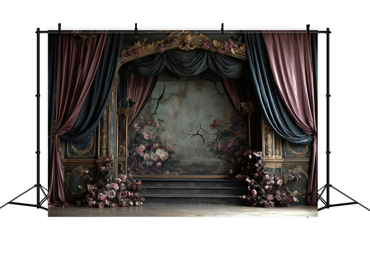 Baroque Backdrop Regal Decay Floral Vintage Backdrops UK MRR7-211