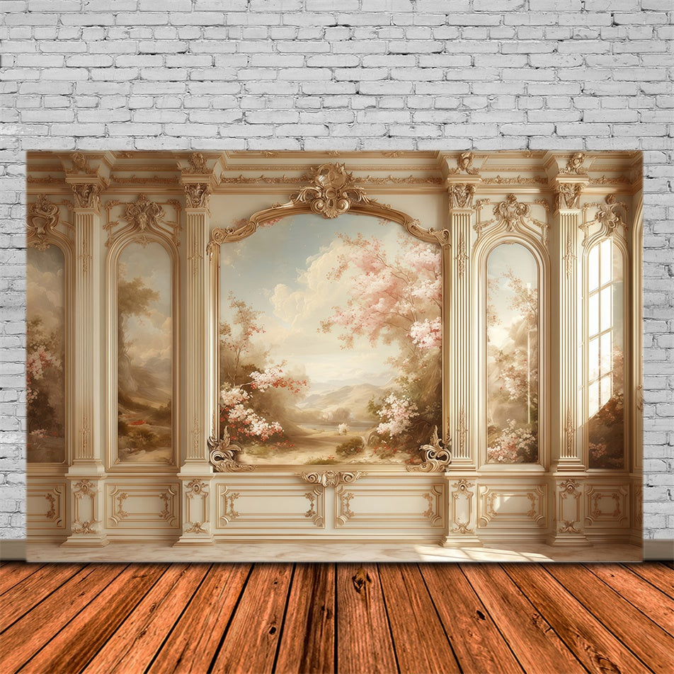 Vintage Wall Backdrop Scenic Garden Palace Wall Backdrop UK MRR7-217