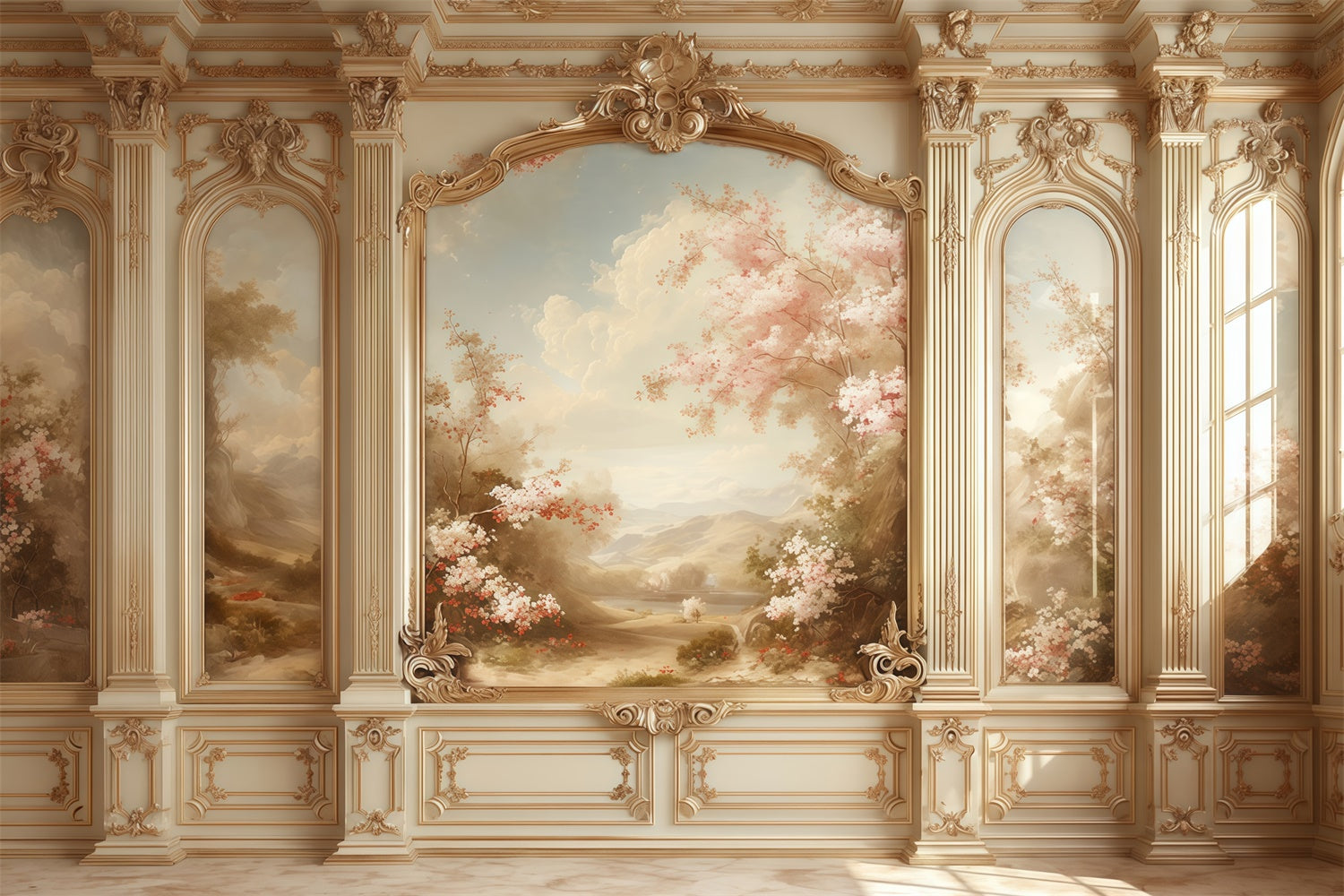 Vintage Wall Backdrop Scenic Garden Palace Wall Backdrop UK MRR7-217